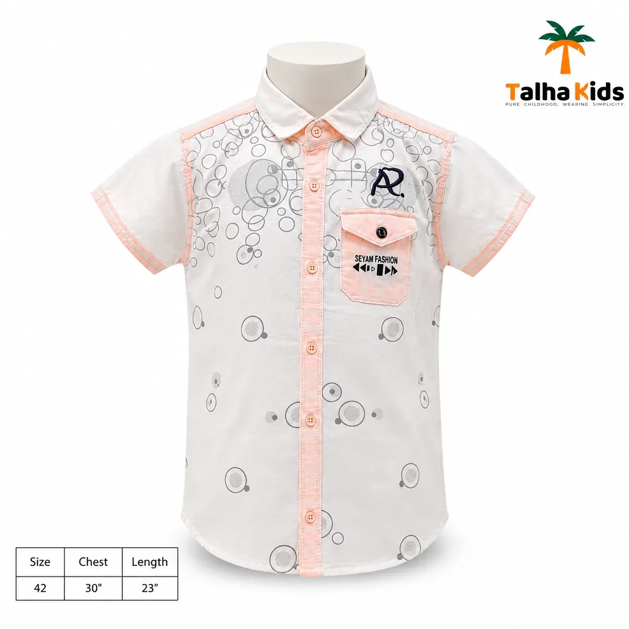 Kids Casual Printed Shirt – Comfortable Short Sleeve Shirt for Boys