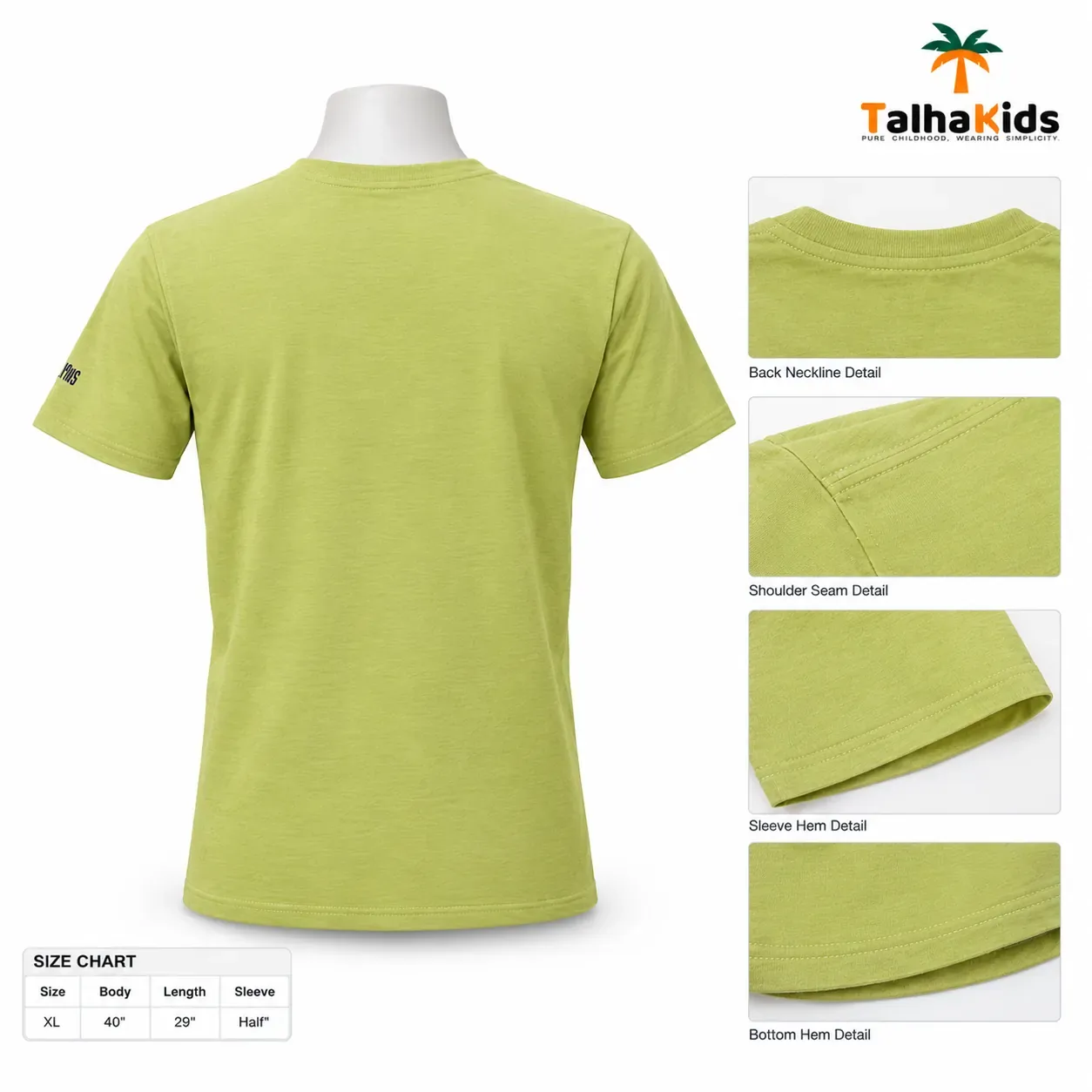 One Plus Half-Sleeve Printed T-Shirt – Lime Green, Size XL